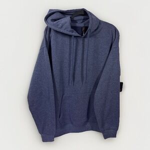 MagnaTek New Soft Cozy Men Medium Blue Airblown Fleece Hoodie Hooded Sweatshirt